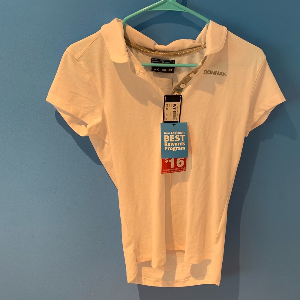 Brand new Button up white t-shirt